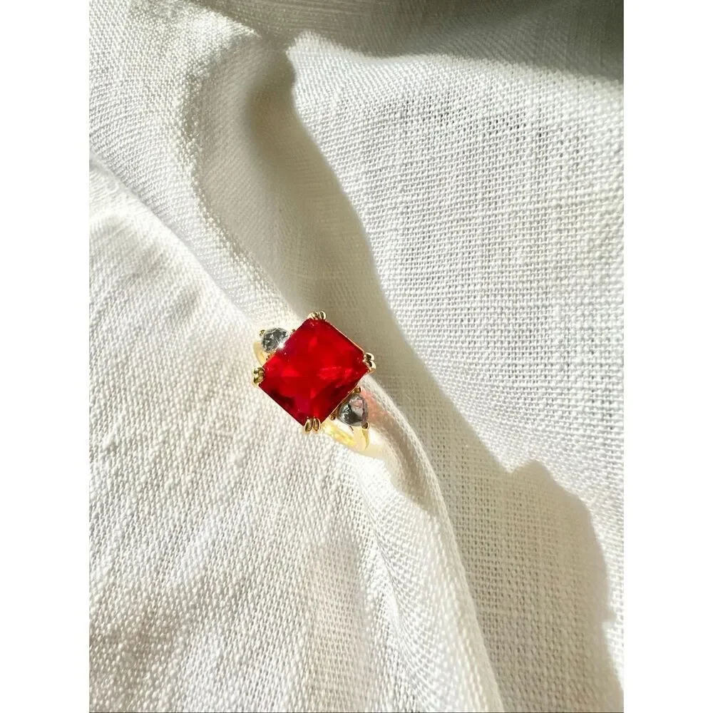 Cherry red cocktail ring